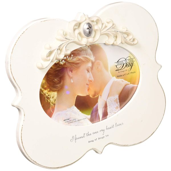 Enesco This is the Day by Gregg Gift Wedding Whitewash Wedding Photo Frame, 4x6”