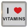 I Love Heart Vitamins - Plastic Tea Coaster/Beer Mat
