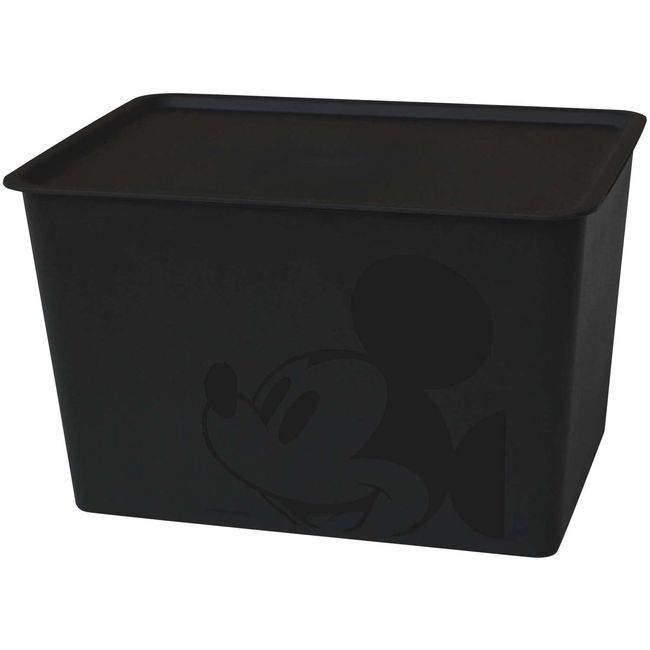 Nishiki Kasei Mickey Mouse Storage Box with Lid, Large, Black, 15.0 x 10.6 x 9.3 inches (38 x 27 x 23.5 cm)