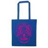 Flox Creative Blue Tote Bag Neon Pink Sugar Skull