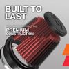 K&N RC-1060 Car and Motorcycle Universal Chrome Filter, Black/Red