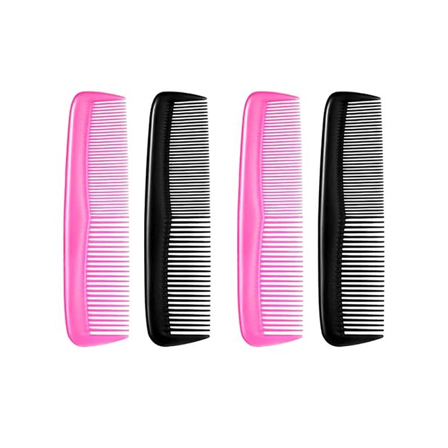 Hair Combs, 4 Pieces Plastic Hair Combs, Plastic Pocket Combs, Fine and Standard Tooth Hair Cutting Comb, For Women Men Hair Care Tool