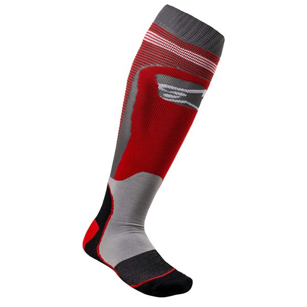 Alpinestars 4701820-318-L Mx Plus-1 Socks Red/Cool Grey Lg