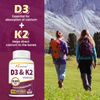 2 Packs-Vitamin D3+K2 Complex 250mcg/200mcg (MK-7) - Immune & Bone Support