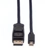VALUE DisplayPort Cable, DP ST - Mini DP ST, Black, 1 m