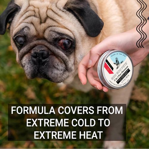 Gou Gou Pets 3-in-1 Paw Ointment Holistic Natural Derived Herbal for Dogs, Cats, Horses: Conditioning & Moisturizing for Extreme Heat & Cold Causing Frozen & Burned Paws - Made in USA - 2 oz