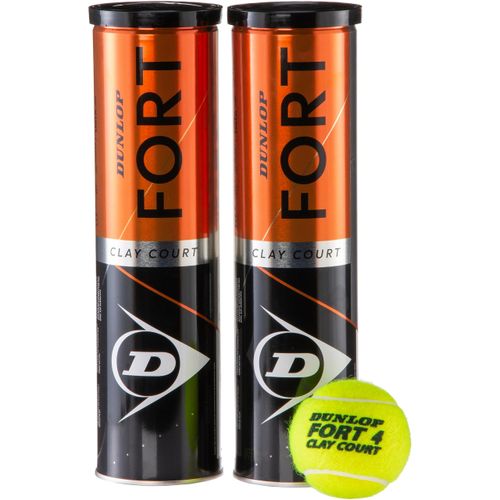 Dunlop Fort Clay Court Tennis Ball - for Sand Court, Lawn & Hard Court (2 x 4 Tub)