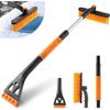 Ice Scraper and Snow Brush for Car Windshield, 32" Extendable Snow Orange
