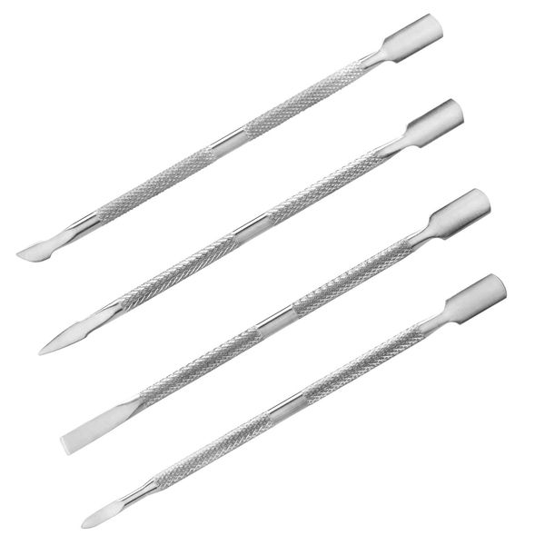 4PCS Cuticle Pusher and Cuticle Trimmer Stainless Steel Cuticle Remover Tool for Nail Peeling, Gel Nail Removal Cuticle Pusher Set, Cuticle Cutter for Fingernails and Toenails