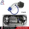 3" Car Cold Air Intake Filter Induction Pipe Power Flow Hose System Kit Aluminum