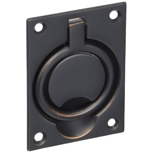 Baldwin 0395112 Flush Ring Pull, Aged Bronze