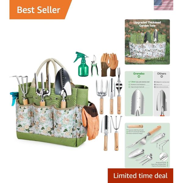 Gardening Tools 9-Piece Heavy Duty Gardening Hand Tools with Fashion and Dura...