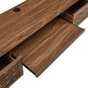 Modway Merit Mid-Century Modern 60" Wall Mount Computer Office Desk in Walnut