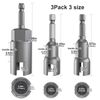 3 Pack 1/4" Hex Shank，Power Wing Nut Driver Set,Slot Wing Nuts Drill Bit Socket Wrenches Tools Set, Drills Bits for Panel Nuts Screws Eye C Hook Bolt