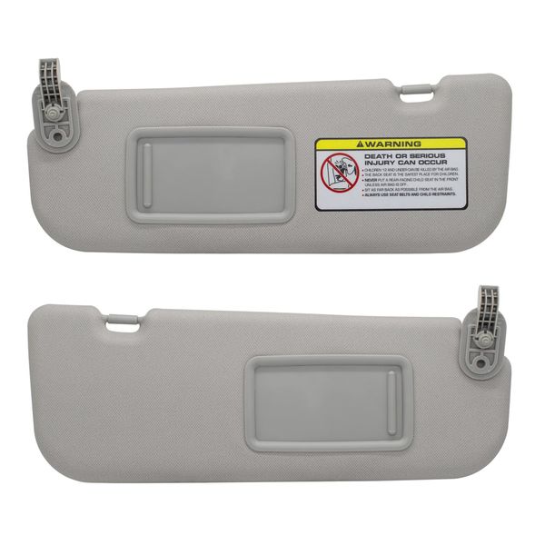 NHILES Left Driver & Right Passenger Side Sun Visor Replacement Compatible with Hyundai Elantra 2011 2012 2013 2014 2015 Replace# 852103X000TX Colour Gray