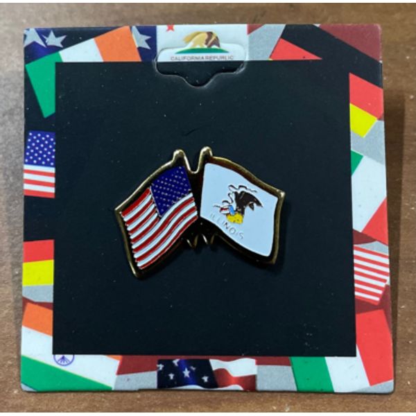 Illinois-US Double Lapel Pin Enamel Lapel Pin