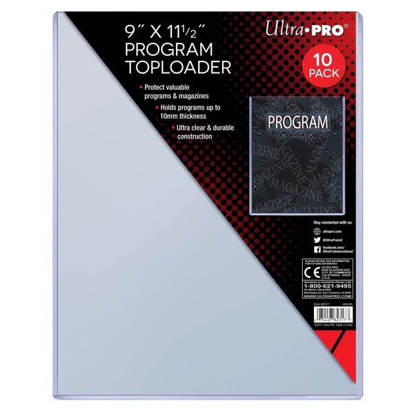 Ultra Pro 9" X 11-1/2" Program Toploader 10ct