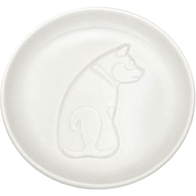 Small "Dog" Ceramic Plate for Dipping Sauce - Carved Design