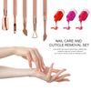 Cuticle Pusher Set Stainless Steel Double Ended Nail Gel Polish Remover Triangle Cuticle Peeler Scraper Manicure Tools for Fingernails and Toenails 3 Pieces (Rose Gold)