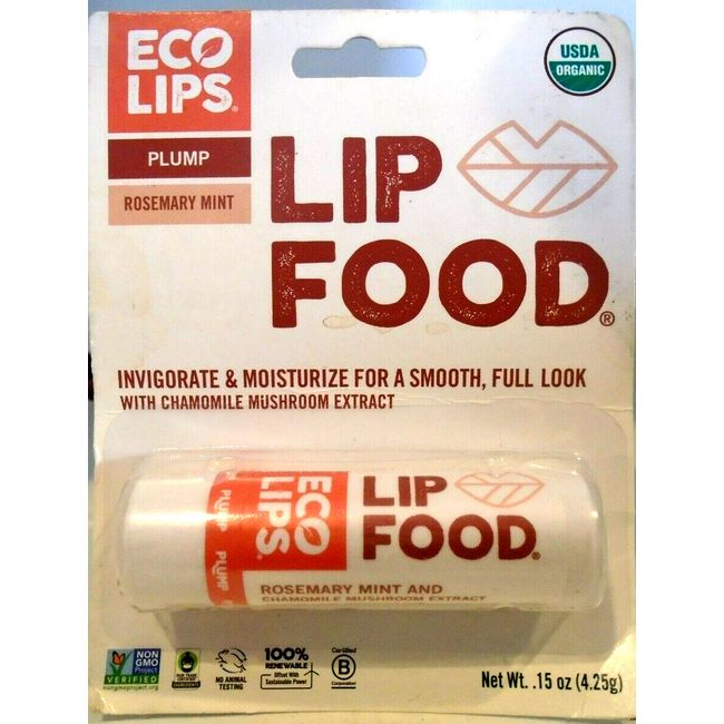 ECO LIPS Plump Lip Balm Rosemary Mint 0.15 oz Stick