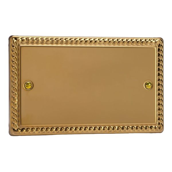 VARILIGHT Georgian Brass Classic Double Blank Plate XGDB