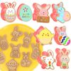 8 Pcs Easter Cookie Cutter Set, 3D Plastic Easter Eggs Bunny Cookie Cutters Rabbit Cookie Stamp for Easter Eggs Molds Biscuit Molds for Easter Baking DIY(Easter-8 pcs)