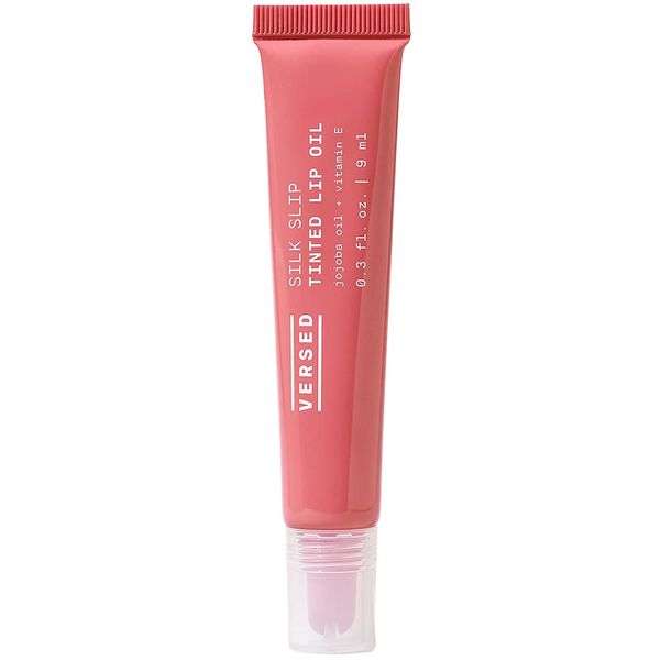 Versed Silk Slip Tinted Lip Oil, Blossom - Sheer Pink Lip Tint - Long-Lasting, Moisturizing Makeup with Jojoba + Vitamin E - Helps Smooth + Hydrate Chapped Lips - Vegan Lip Care (9ml)