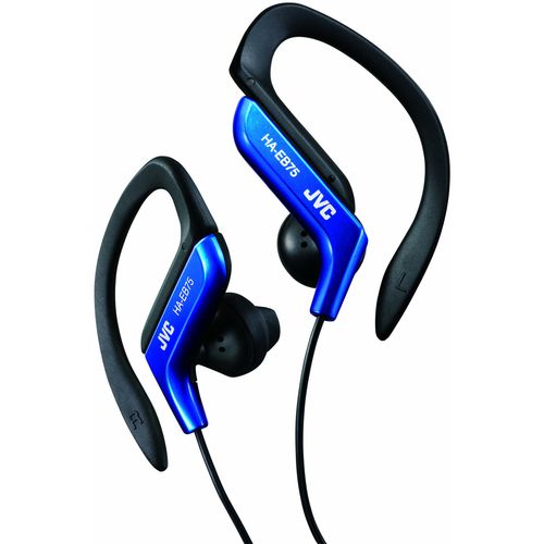 JVC HA-EB75 In-Ear Sweat Resistant Sports Headphones with Adjustable Clip - Blue