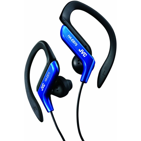 JVC HA-EB75 In-Ear Sweat Resistant Sports Headphones with Adjustable Clip - Blue