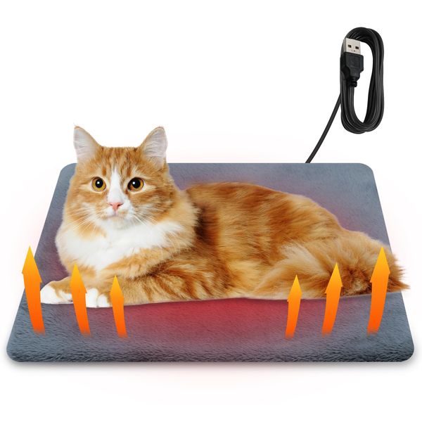 USB Pet Hot Carpet, Pet Heater, Hot Mat, For Cats, Dogs, Hamsters, Rabbits, 11.8 x 11.8 inches (30 x 30 cm), Cold Protection, Heating Equipment, Electric Blanket, Constant Temperature 40°, Just