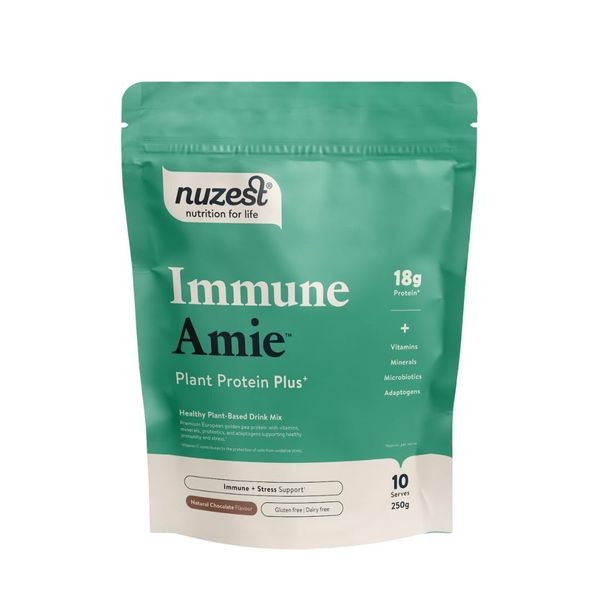 Nuzest Protein Plus | Immune Amie | Chocolate | Supports Healthy Immune System with Stress Support Benefits | Vitamins & Minerals | Lion's Main, Maitake & Shitake Mushrooms | 250g (10 Servings)