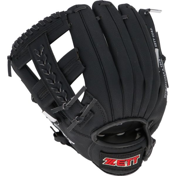 ZETT BDG2112V 10.5 Inch Catchball Gloves for Beginners with Shock Absorbing Pad Left Throw Black