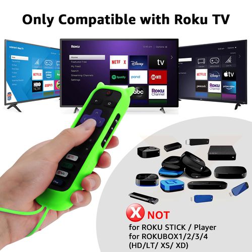 SOTATOO (Pack of 2) Replacement Remote for Roku TV with Soft Protective Case(Glow in The Dark), Universal Remote for TCL Roku/Hisense Roku/Onn Roku/Sharp Roku/Element Roku/Philips Roku Smart TV