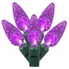 Vickerman 100 Light C6 LED Light Set Purple Lights on Green Wire