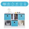  6 Cube Cubby Storage Shelf Organizer Stackable Cabinet w/3 Bins White/Blue
