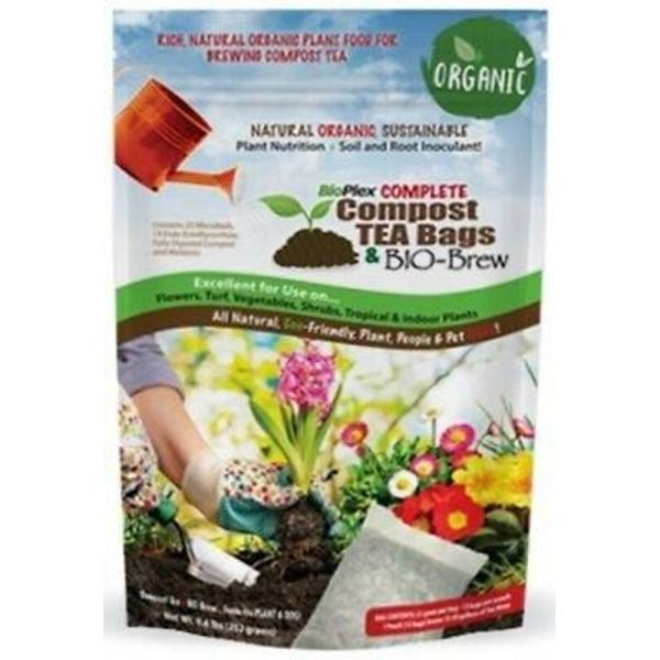 BioPlex Complete Compost Tea-Bags & Bio-Brew. (1 Pouch Containing 20 Tea Bags)