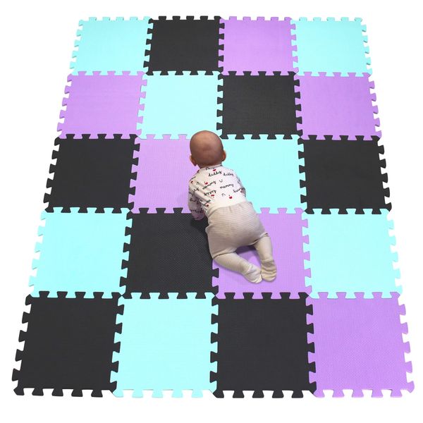 YIMINYUER® 20 Tiles (30cm×30cm×1cm Each Tile) Baby Soft Puzzle Play Mats, Kids Thick EVA Foam Floor, Toddlers & Children's Soft Interlocking Mat R04R08R11G301020