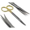 GOLD HANDLE FINE POINT IRIS MICRO DISSECTING SCISSORS CURVED 4.5", PREMIUM 