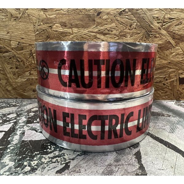 2 ROLLS Empire Lev Magnatec Detectable Tape CAUTION Electric Line Below 1000 x 3