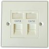 Comms2Go CAT6 Double Port Faceplate - Twin Socket - RJ45 - Ethernet - Network - Face Plate Module (2 port)
