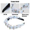VOCOSTE Light Blue Headband Full of Diamonds Knot Women Fashion Pleated Headband Versatile Outer Hair Accessories 1pc