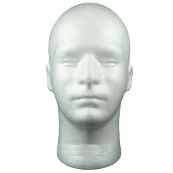 Fuji Interior Mannequin Head Male Head Lightweight Display Model Stand, White