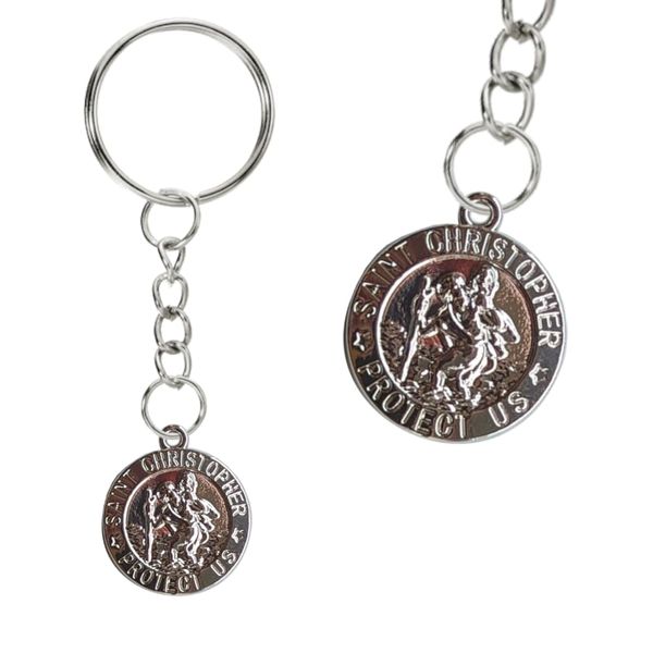 Small Saint Christopher Keyring Patron St Protection Christian Keychain Gift