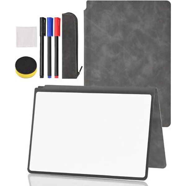 Small Dry Erase Board,Double Sided Folding Whiteboards 6.57x5.51Inches Black