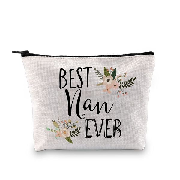 Nan Gift for Grandma Makeup Bag Mother's Day Gifts Grandmother Birthday Gifts Best Nan Ever Cosmetic Bag Travel Bag (Best Nan Ever Bag EU)