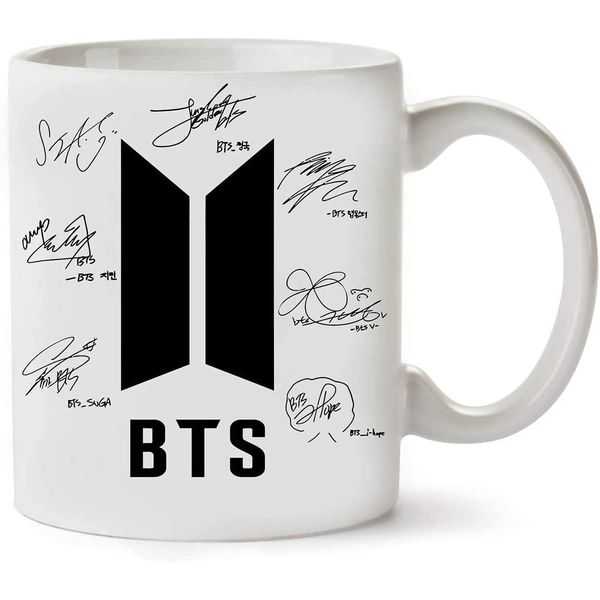 BakoIsland BTS Bangtan Boys Signatures Autograph Classic Tea Coffee Mug, 325ml