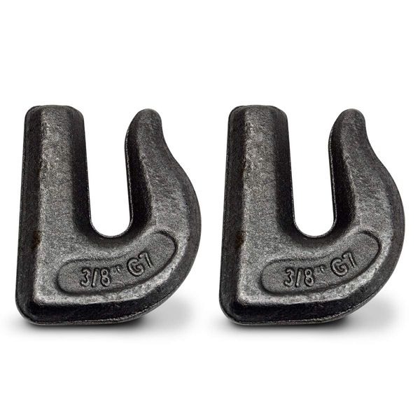 TEMCo TH0412 3/8” G70 Weld On Grab Hook – Loader Bucket, Trailer, Rigging, Utility Hook 2 Pack