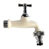 S&M COLORTAPS 590227 Adjustable Garden Tap ½ White with Automatic Hose Outlet