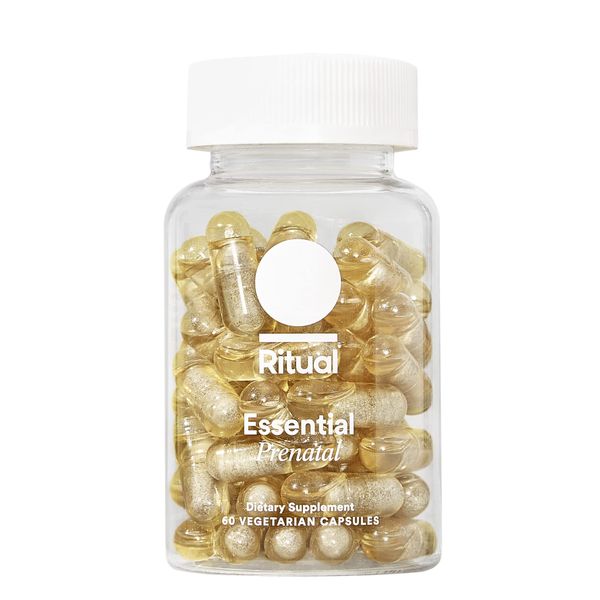 Ritual Prenatal Vitamin: Folate & Choline for Neural Tube Support, Omega-3 DHA for Fetal Brain Development, Iron, Calcium-Helper D3 & K2, Non-GMO, Citrus Essenced, 30 Day Supply, 60 Vegan Capsules