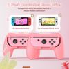 FASTSNAIL Grips Compatible with Switch Controller&OLED Model for JoyCon, Wear-resistant Handle Kit for Switch Controller&OLED Model for JoyCons, 2 Pack with 6 Thumb Grips (Matte Pink)